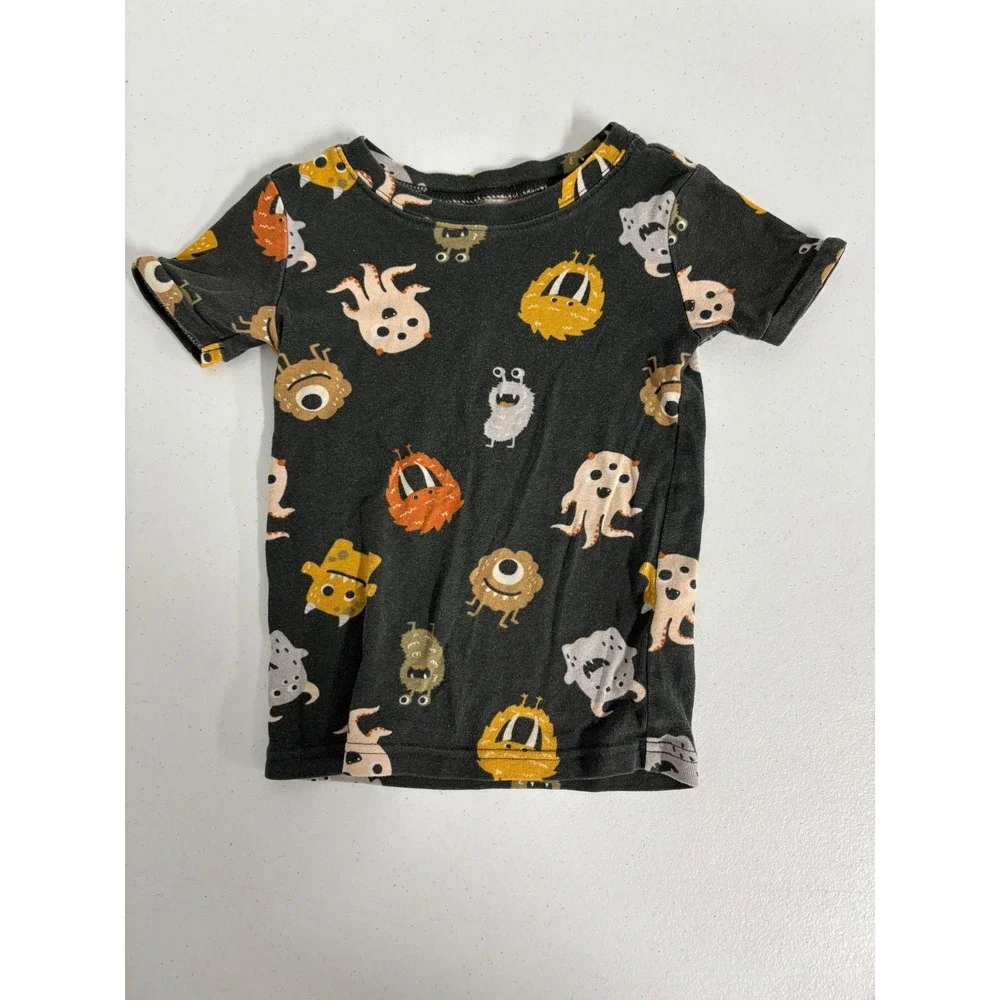 Old Navy Boys 5T Monster Print Pajama Set Short Sleeve Top Long Pants Cotton